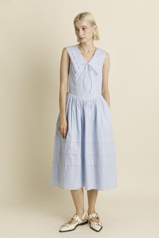 sailor cocktail dress Maxi Sailor Dress Soft Linen Navy 3X / Navy